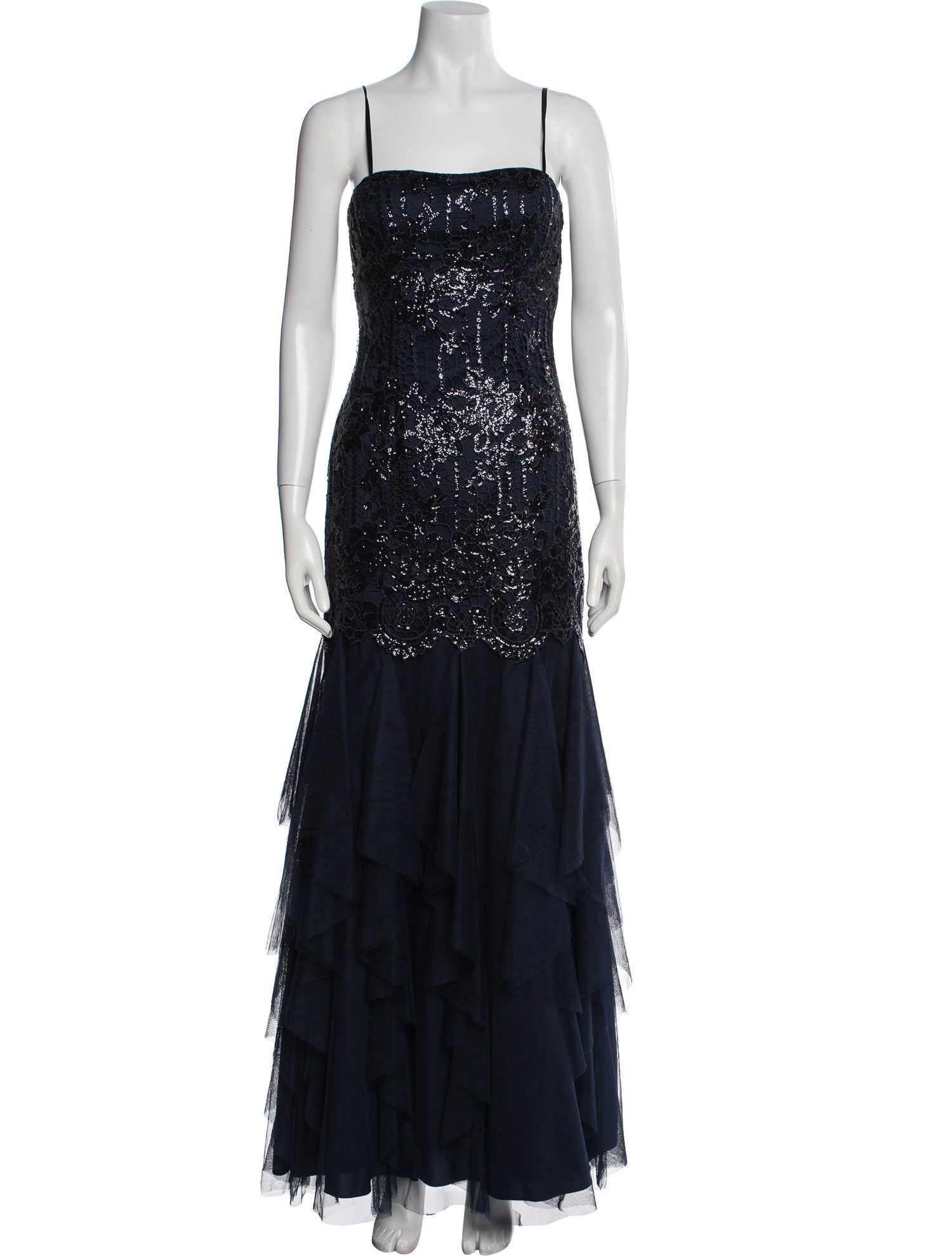 Aidan Mattox Square Neckline Long Dress